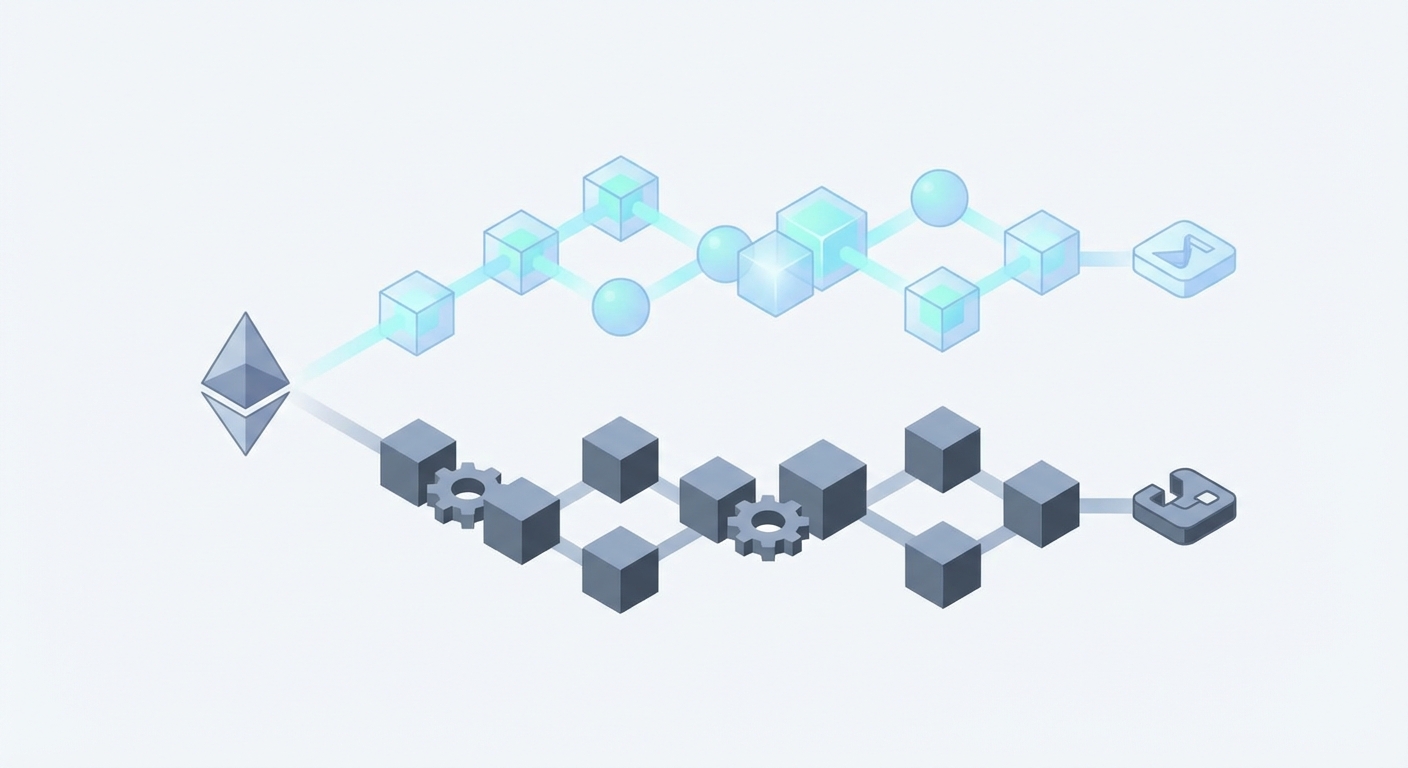 Diagram showing AI workflow optimization, separating heavy tasks to scripts and logic tasks to AI agents, minimal abstract design